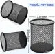 Pen Basket, Pen Holder , Round Mesh Metal Pen Stand & Desk Organizer – Steel Wire Pencil Holder & Stationery Storage Basket for Office, School, Home & Study Table