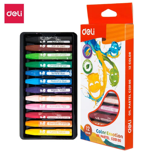 Deli - EC20100-Oil Pastel (12 colors/Box)