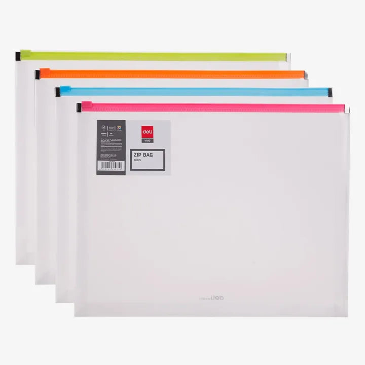 Deli Rio 38975 Zip Bag A4 Size High Quality