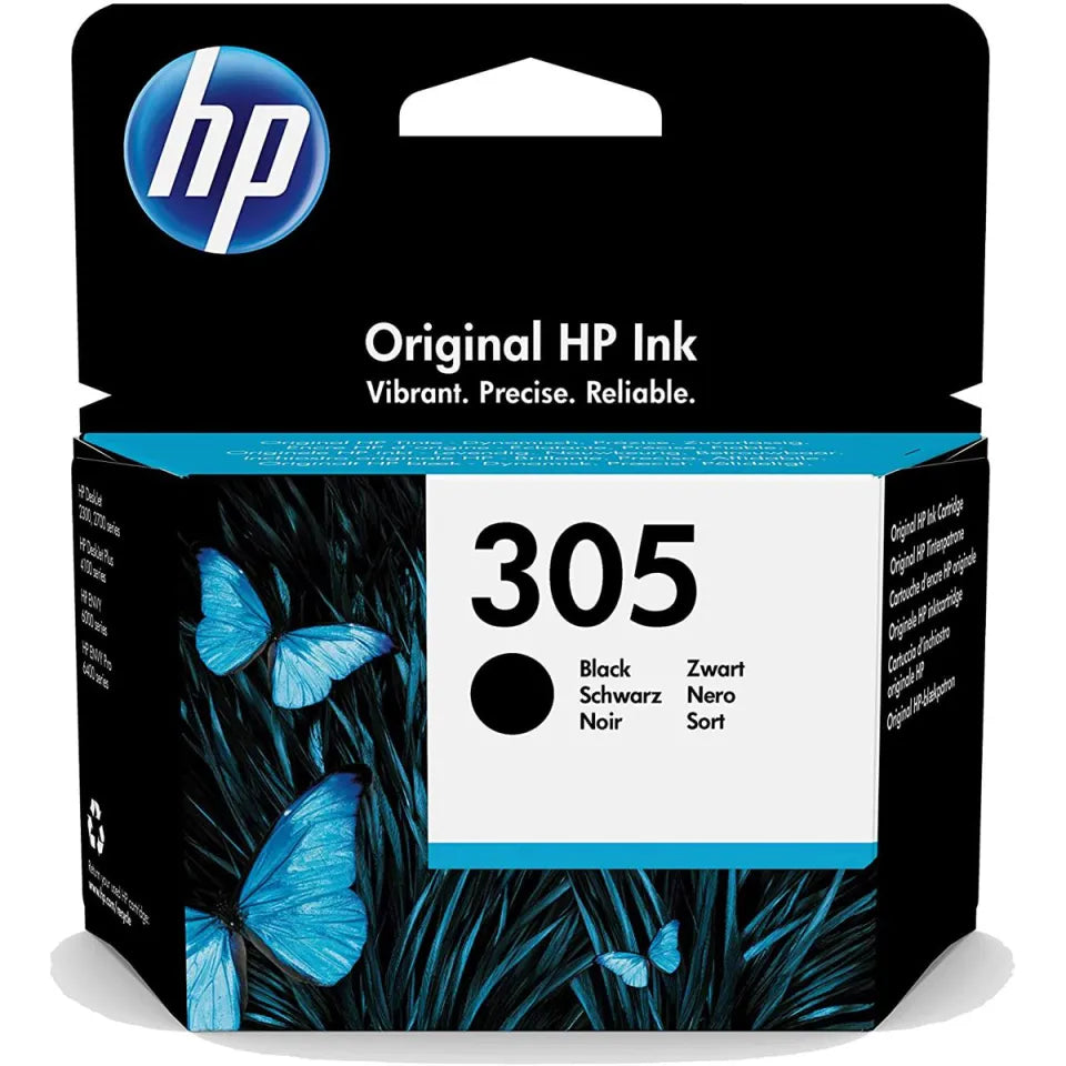 HP 305 Cartridge - Black - 100% Original Ink Cartridge