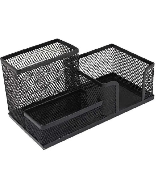 3 in 1 Metal Mesh Pen Holder - Desk Organizer - Pencil / Multifunctional Sationery Holder - Office School Home Table Accessories Pen Stand