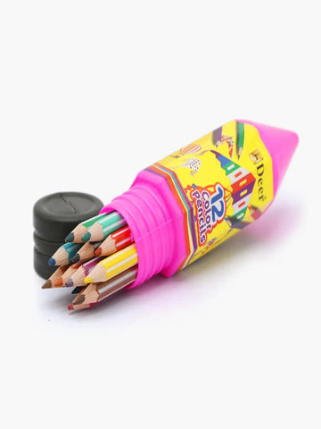 Pack Of 12 Deer Color Pencils Multicolor
