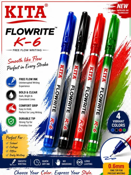 Si Pen S7 0.7mm Rollerball pen available in blue black red colours