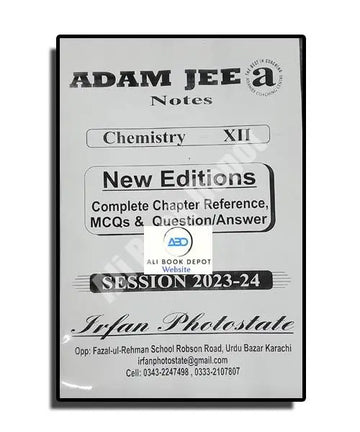 Chemistry – Notes Adamjee – Class 12 Science