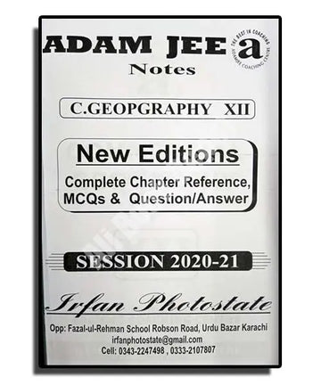 Geography – Notes Adamjee – Class 12 Commerce