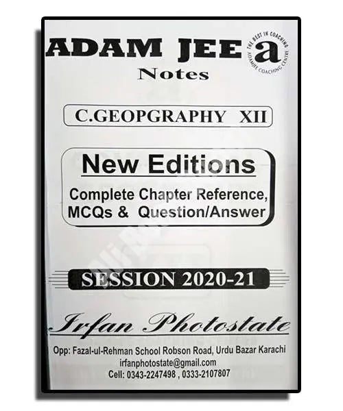 Geography – Notes Adamjee – Class 12 Commerce